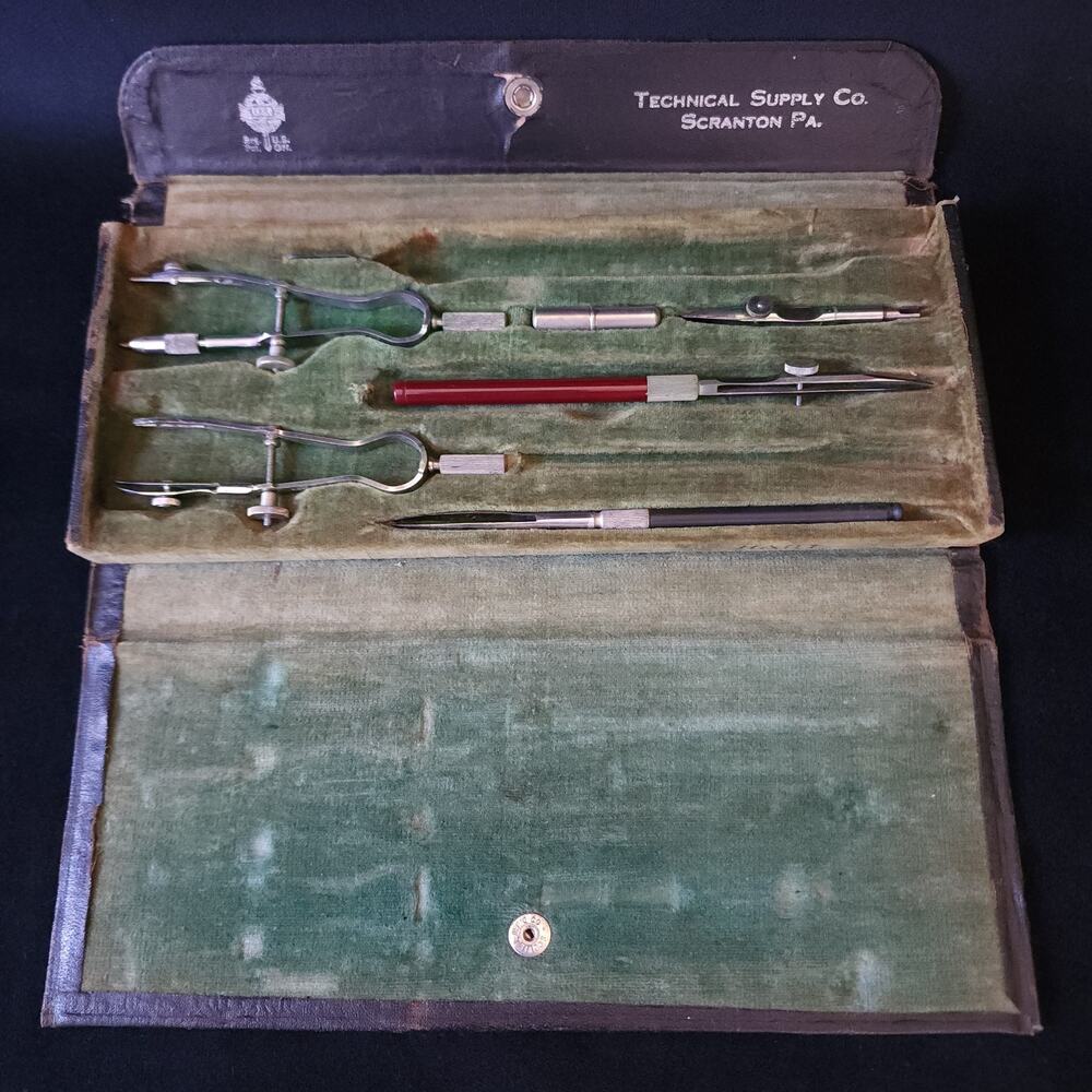 Vintage Tesco Technical Supply Co Academic Drafting Tool Set Scranton PA Germany